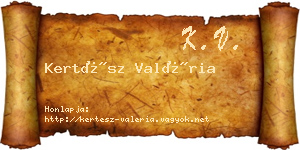 Kertész Valéria névjegykártya